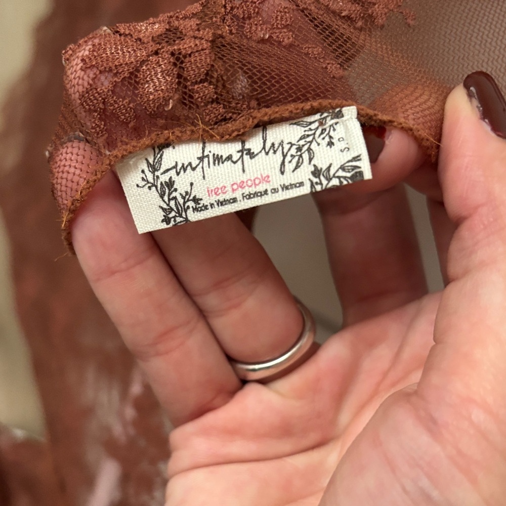 Free People Sheer Lace Top - Rust - Picture 2 of 2